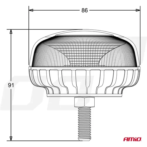 Výstražný maják W21sb na skrutke R65 R10 18LED 12/24V IP56 /AMiO/ - obr. 5