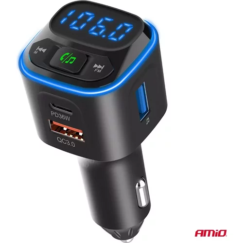 FM transmitter 1×USB-A 2×USB-C 12/24V AMiO-04651 - obr. 7