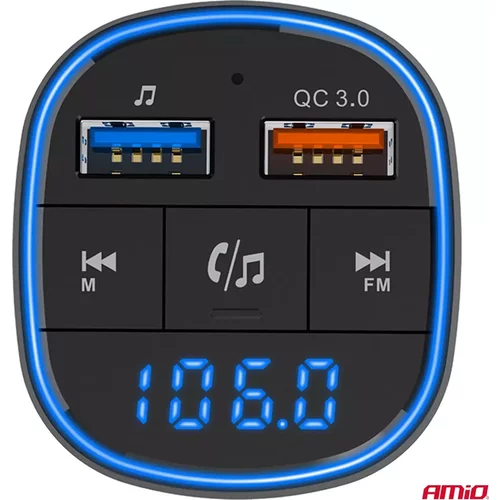 FM transmitter 2×USB-A 12/24V AMiO-04648 - obr. 5