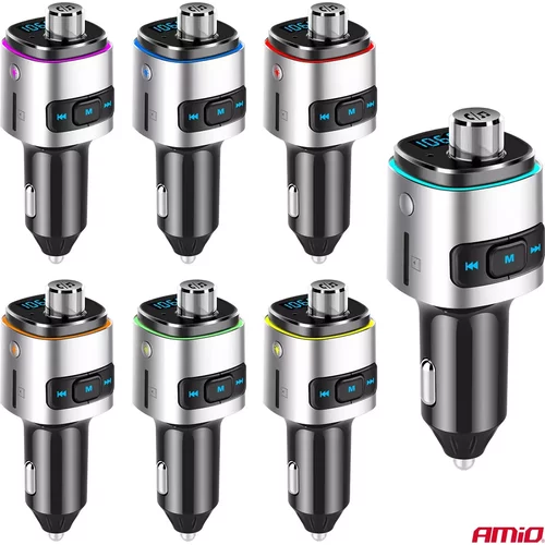 FM transmitter 2×USB-A microSD 12/24V AMiO-04654 - obr. 12