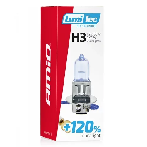 Halogénová žiarovka H3 12V 55W LumiTec SuperWhite +120% /AMiO/ - obr. 2
