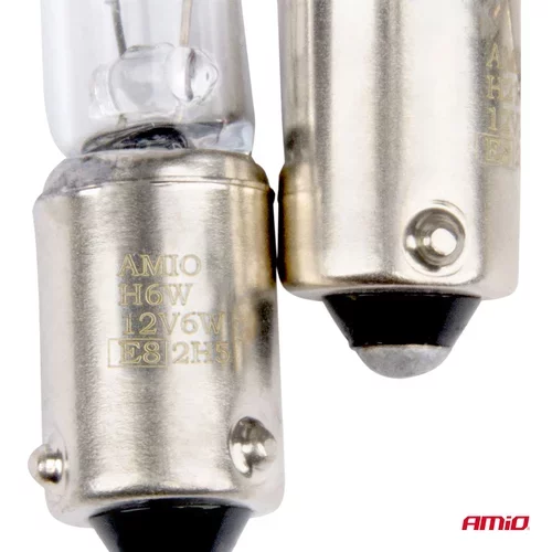 Halogénové žiarovky H6W 12V 6W BAX9S white 2ks blister /AMiO/ - obr. 2