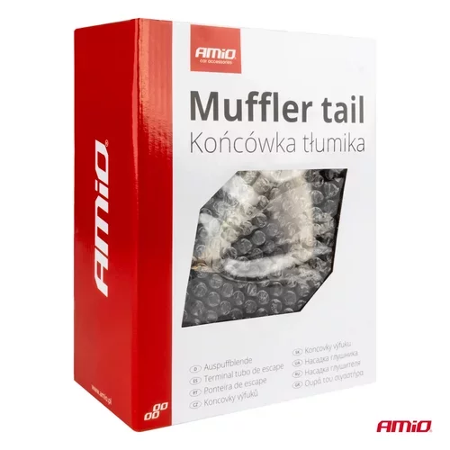 Koncovka výfuku z nehrdzavejúcej ocele čierna matná AMiO-04063 - obr. 4