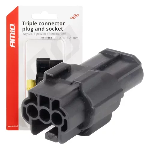 Sada elektrických konektorov vodotesných 3 PIN 2,2 mm AMiO-04347