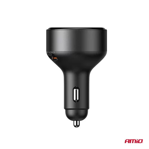 Nabíjačka do auta výsuvná C kábel + USB C port 12/24V 60W AMiO-04368 - obr. 2