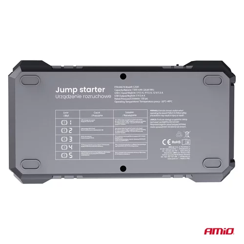 Štartovacie zariadenie 4in1 12V 7,2Ah 600A PRO AMiO-04674 - obr. 8