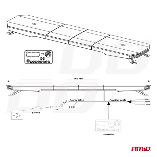 Svetelná lišta LED 180 LED 1372mm AMIO-03345 - obr. 10