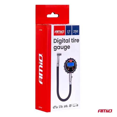 Pneumerač digitálny s hadicou a resetovacím ventilom 17 barov AMiO-04465 - obr. 9