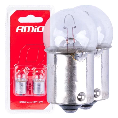 Halogénové žiarovky R10W BA15s 12V 2ks blister /AMiO/