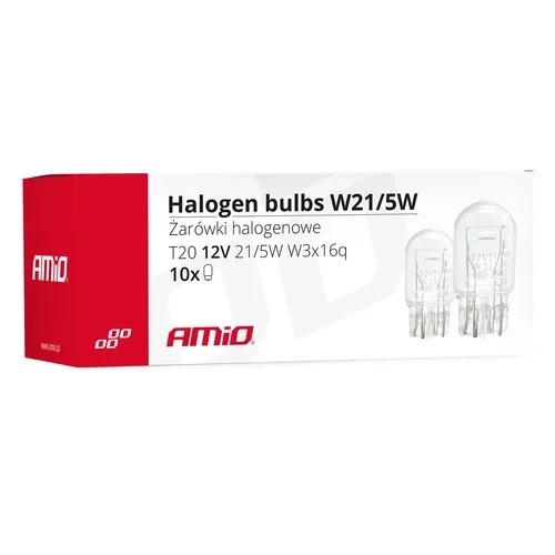 Halogénové žiarovky T20 W21/5W W3x16d 10ks /AMiO/ - obr. 2