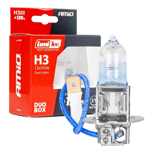 Halogénové žiarovky H3 12V 55W LumiTec NEXT GENERATION +135% DUO AMiO-04403