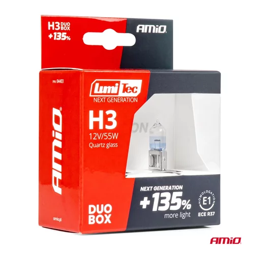 Halogénové žiarovky H3 12V 55W LumiTec NEXT GENERATION +135% DUO AMiO-04403 - obr. 4