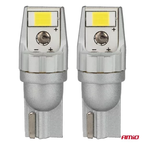 LED žiarovky CANBUS T10 W5W 2SMD 3570 White 12V 24V AMiO-04256 - obr. 1
