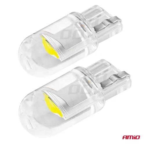 LED žiarovky STANDARD T10 W5W COB HPC 12V Clear white /AMiO/ - obr. 6