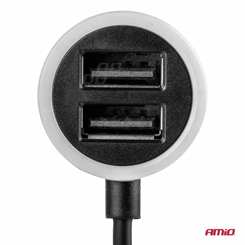 Nabíjačka do auta 12/24V Micro + 2x USB 2.4A PCH PRO-01 /AMiO/ - obr. 3