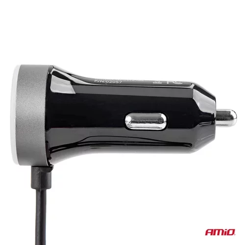 Nabíjačka do auta 12/24V Micro + 2x USB 2.4A PCH PRO-01 /AMiO/ - obr. 4