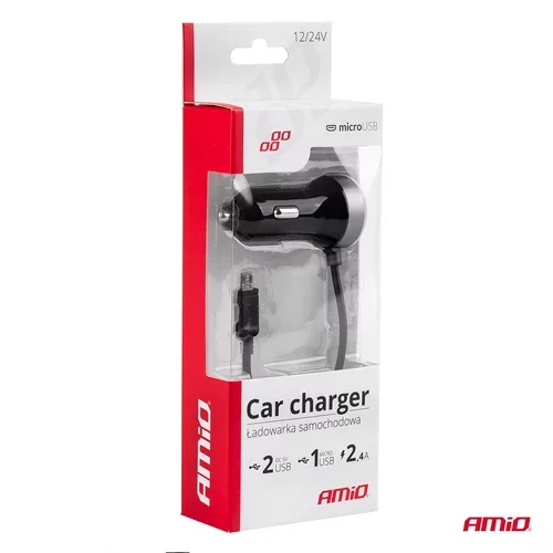 Nabíjačka do auta 12/24V Micro + 2x USB 2.4A PCH PRO-01 /AMiO/ - obr. 6