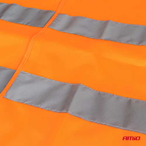 Výstražná vesta oranžová reflexná s certifikátom /AMiO/ - obr. 4