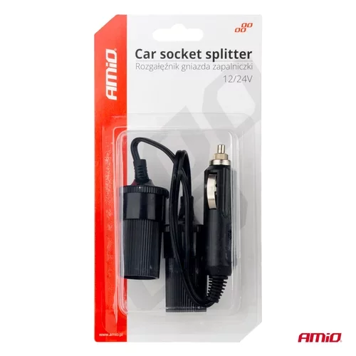 Rozdeľovač 12V 24V zásuvky zapaľovača do auta AMIO-03801 - obr. 2