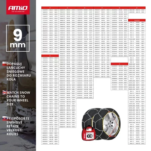 Snehové reťaze Ö-Norm 9mm + NYLON BAG KN100 /AMiO/ - obr. 4