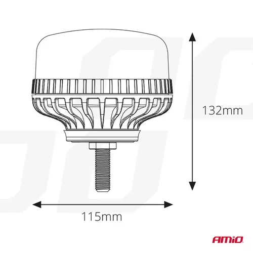 Výstražný maják W03SB na jednu skrutku R65 R10 36LED 12/24 V IP56 /AMiO/ - obr. 4