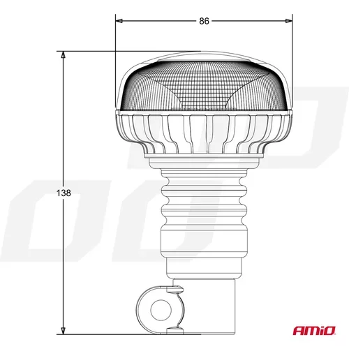 Výstražný maják W21pl tyčový Flexi R65 R10 18LED 12 / 24V IP56 /AMiO/ - obr. 5