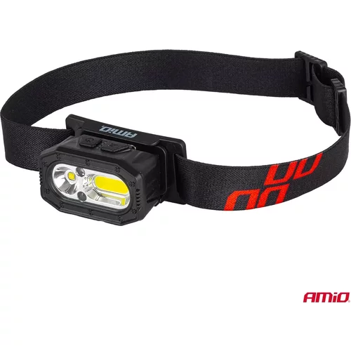 Čelovka LED XPG+COB 1000mAh (BATT) AMiO-04663 - obr. 2