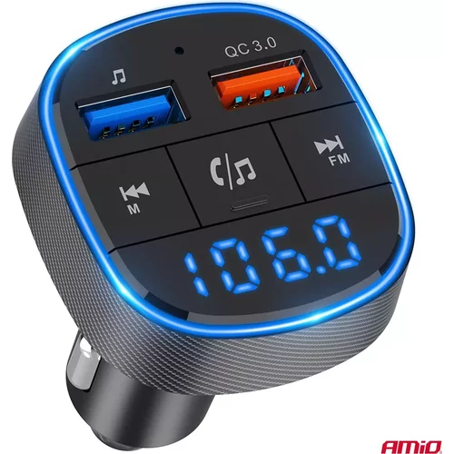 FM transmitter 2×USB-A 12/24V AMiO-04648 - obr. 10