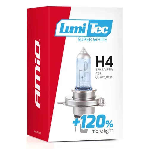 Halogénová žiarovka H4 12V 60/55W LumiTec SuperWhite +120% /AMiO/ - obr. 2