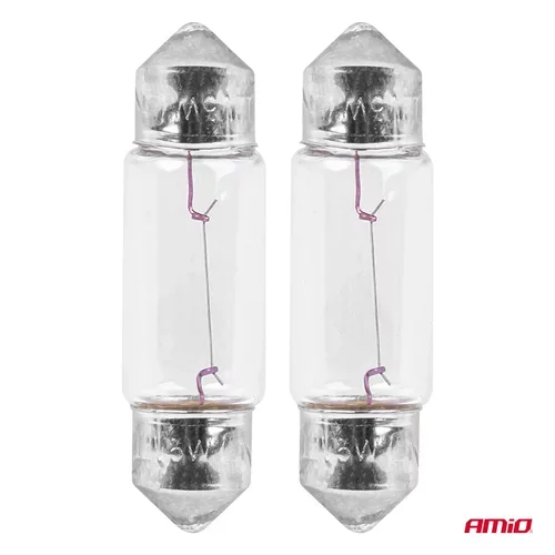 Halogénové žiarovky C5W Festoon SV 8,5-8 36mm 12V 2ks blister /AMiO/ - obr. 1