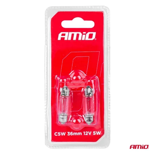 Halogénové žiarovky C5W Festoon SV 8,5-8 36mm 12V 2ks blister /AMiO/ - obr. 2