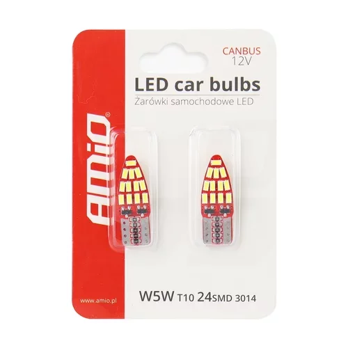 LED žiarovky CANBUS 24SMD 3014 T10e (W5W) White 12V /AMiO/ - obr. 4