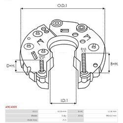 Usmerňovač alternátora AS-PL ARC4009 - obr. 2