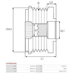 Voľnobežka alternátora AS-PL AFP0068(INA) - obr. 3