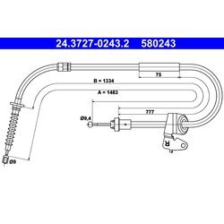 Ťažné lanko parkovacej brzdy ATE 24.3727-0243.2