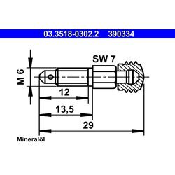 Odvzdušňovacia skrutka/ventil ATE 03.3518-0302.2
