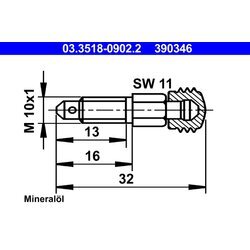 Odvzdušňovacia skrutka/ventil ATE 03.3518-0902.2