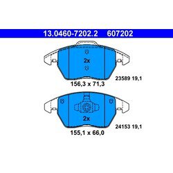 Sada brzdových platničiek kotúčovej brzdy ATE 13.0460-7202.2