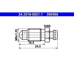 Odvzdušňovacia skrutka/ventil ATE 24.3518-0021.1