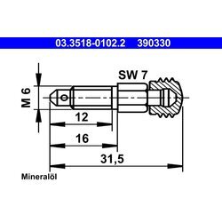 Odvzdušňovacia skrutka/ventil ATE 03.3518-0102.2