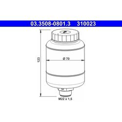 Vyrovnávacia nádobka na brzdovú kvapalinu ATE 03.3508-0801.3
