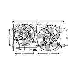 Ventilátor chladenia motora AVA QUALITY COOLING VN7503