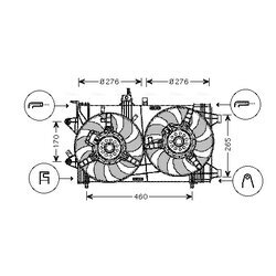 Ventilátor chladenia motora AVA QUALITY COOLING FT7538