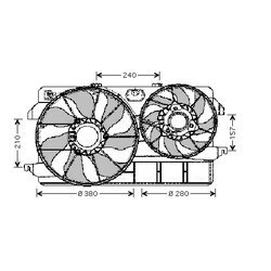 Ventilátor chladenia motora AVA QUALITY COOLING FD7535
