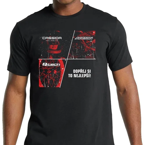 MOTO tričko čierne AYRTON Cassida + Q-tech +, (veľkosť 4XL)