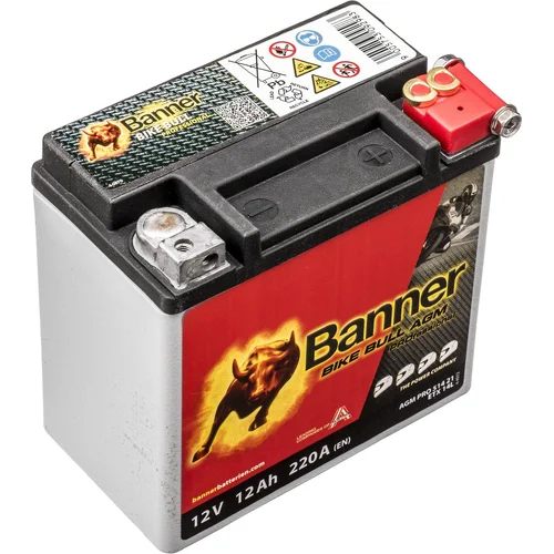 Batéria 12V BANNER YTX14L-BS, 12Ah, 220A, Bike Bull AGM PRO 150x88x145