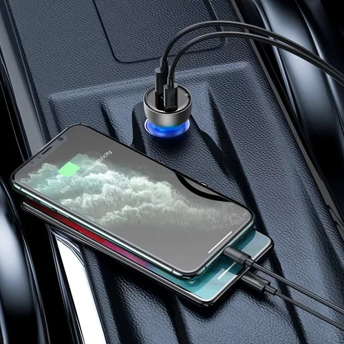 Nabíjačka do auta s digitálnym displejom strieborná USB + USB-C, QC3.0 + PD, 5A, 65 W /BASEUS/ - obr. 6