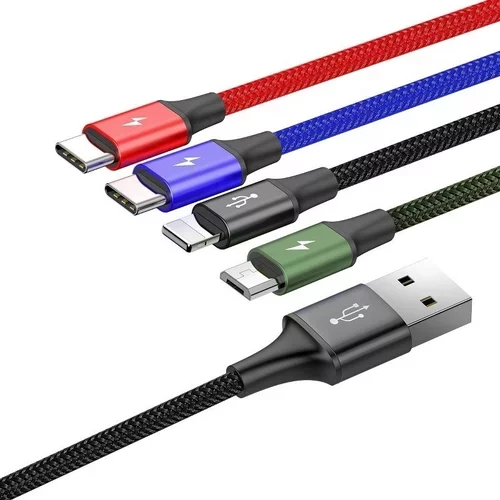 USB kábel Fast 4v1 Lightning / micro 3,5A 1,2 m čierny /BASEUS/ - obr. 1