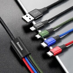 USB kábel Baseus Fast 4v1 Lightning / micro 3,5A 1,2 m čierny BASEUS - obr. 5