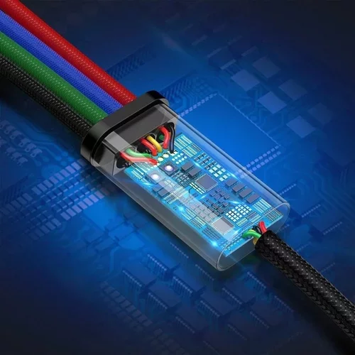 USB kábel Fast 4v1 Lightning / micro 3,5A 1,2 m čierny /BASEUS/ - obr. 6
